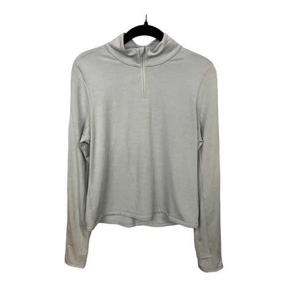 Allbirds Merino Wool Blend Natural Run Mid Layer Quarter Zip Pullover in Green - Picture 1 of 10